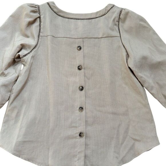 mine brand womens beautiful‎ Tan detailed top size L - Picture 2 of 6